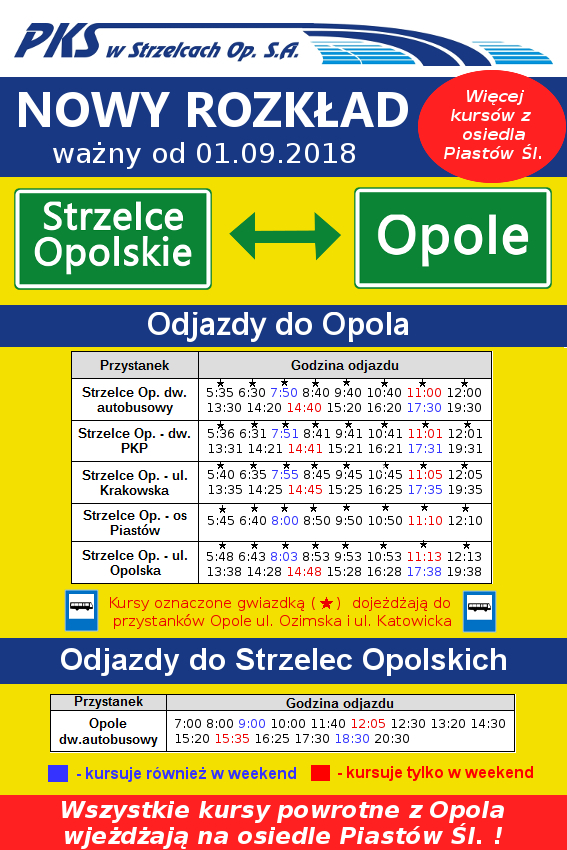 rozklad opole 2018